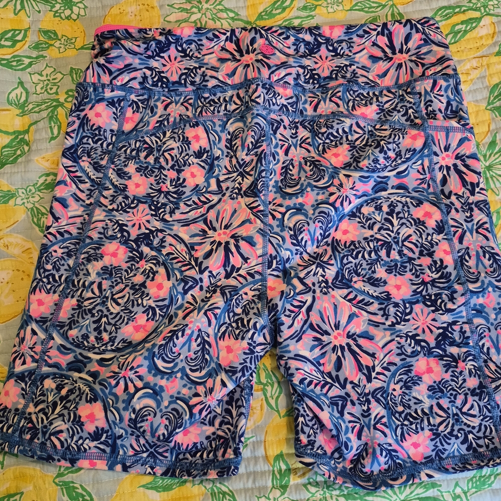 Lilly Pulitzer Pink & Blue Floral Bike Shorts